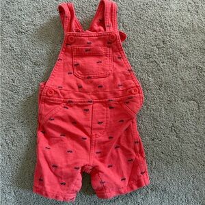 Carter's Red Overalls with Car Print
